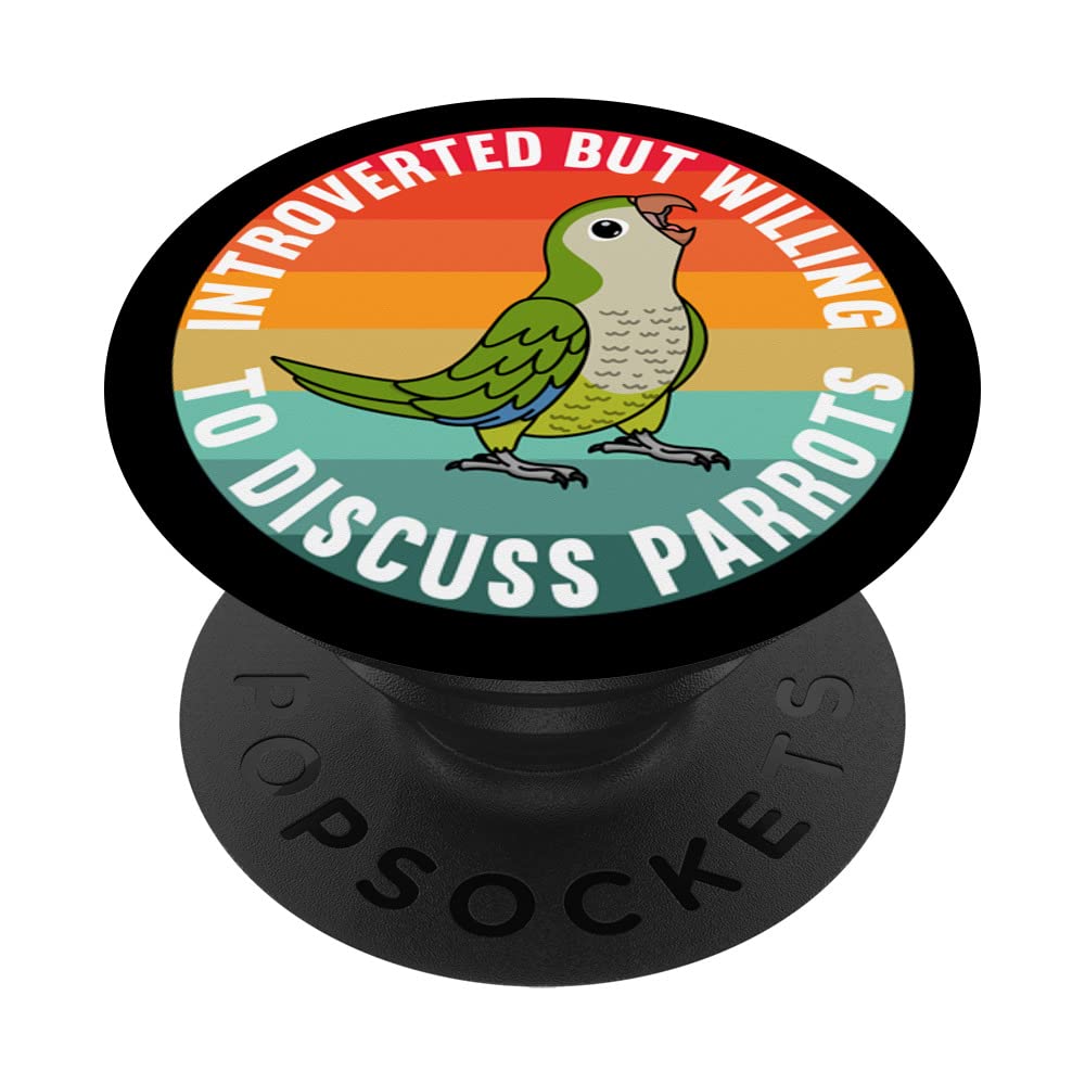 Introverted But Parrots | Green Monk Parakeet Quaker PopSockets Swappable PopGrip