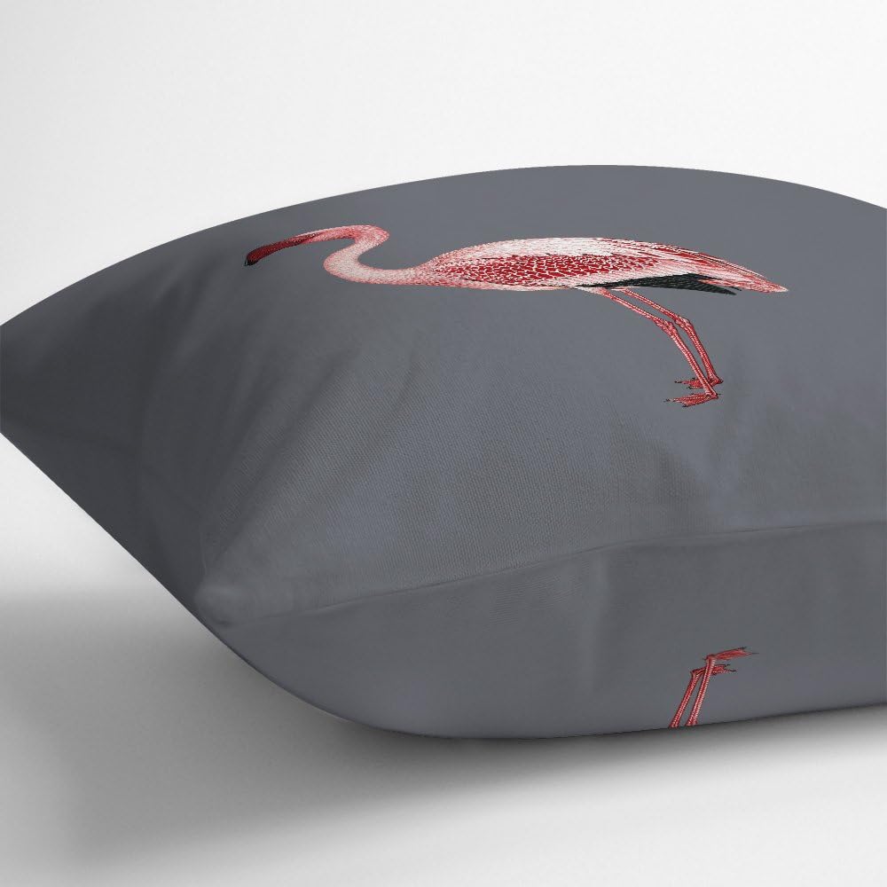Izabela Peters Outdoor Cushions Waterproof, 43 cm, Filled Outdoor Cushion, Flamingo, Grey, Garden Furniture Cushions - Image 3