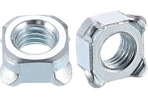 uxcell Weld Nuts, M10-1.5 Square UNC Carbon Steel Machine Screw Silver 10Pcs