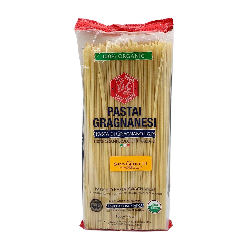 Amazon Com Spaghetti Italian Pasta Di Gragnano I G P Protected Usda Certified Organic 17 6 Ounce 500 Gram Grocery Gourmet Food