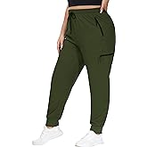 SEKINO Women's Plus Size Hiking Cargo Pants Lightweight Quick Dry Joggers Athletic Workout Outdoor Zipper Pockets Pants