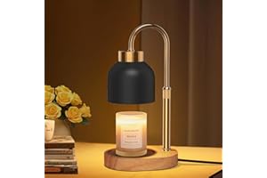 WUEAOA Candle Warmer Lamp with Timer and Dimmer, Height and Brightness Adjustable, Black Electric Wax Warmer for Women Mom, Best Birthday and House Warming Gift New Home Decor