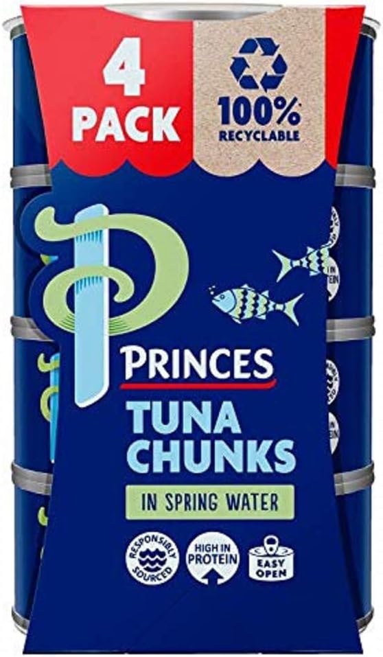 Princes Tuna Chunks In Spring Water, 4 x 145 g Amazon.co.uk Prime Pantry