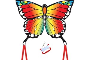 HONBO Butterfly Kites for Kids & Adults,55" x 28" Large Beginner Kite for Kids Ages 4-8,Easy to Fly for Beginners, Each Kite with 300ft Line Handle,Beach Kites for Outdoor Activities & Family Trip