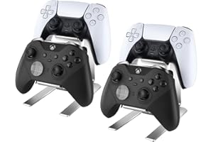 NIUBIXX Controller Holder – 2 Pack 2 Tier Universal Aluminum Display Stand Accessories PC Gaming Desk Decor Stuff Gamer Gifts for Xbox Series X S, Elite 2, PS5, PS4, PS3, Switch Pro and Almost All Controller