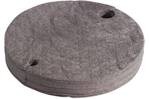 SpillTech Universal Drum Top Absorbent Pad, Heavyweight, Polypropylene, 22” Diameter, Gray, Pack of 25 (GTOP)