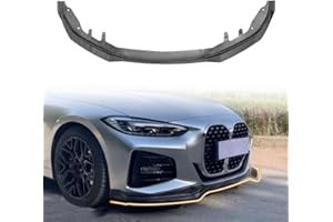 MODILOVER Front Bumper Lip Spoiler, Compatible with 2021-2024 BMW G22 G23 4-Series 430I M440i Convertible & Coupe, PP Carbon Fiber Print Front Splitter Air Dam Chin Protector, 3 Pieces