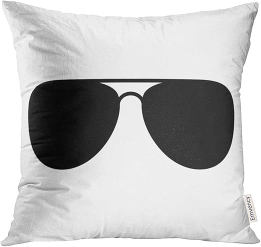 Amazon Com Golee Throw Pillow Cover Black Glasses Aviator