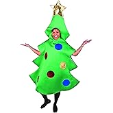 Oriental Trading Christmas Tree Costume Adult - Premium Polyester Holiday Party Outfit for Men & Women | Funny Festive Costume for Xmas Parties, Office Events & Photo Shoots | One Size Fits Most
