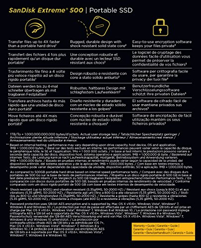 SanDisk Extreme 500 Portable SSD 1TB SDSSDEXT-1T00-G25