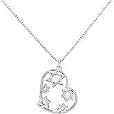 Alef Bet by Paula Star of David Necklace - Sterling Silver Heart Pendant - Jewish Jewelry Gift for Women