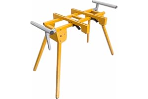 Gabasinover Heavy Duty Steel Construction Miter saw stand secure portable workstation Compatible With any other Brand's Miter Saw Carpenters Contractors and DIY Chose yellow