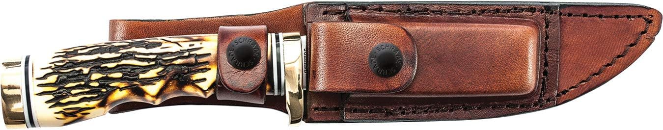 Uncle Henry 153UH Golden Spike Rat Tail Tang 9.25in S.S. Fixed Blade Knife with a 5in Blade and Staglon Handle for Outdoor Survival, Camping and Hunting: Sports & Outdoors