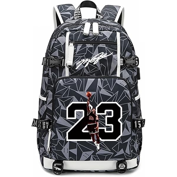 Jordan バスケットボール用リュック ホワイト/ブラック Amazon.com | buluuoor Basketball Star 23 Athletes Laptop Backpack