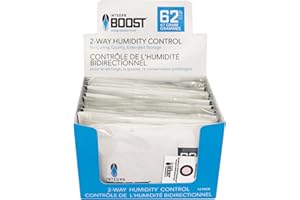 Integra Boost - 62% RH Level - 67 Gram Size - Two-Way Humidity Control Pack - Incl. Replacement Indicator Cards - Food Storage & Herbs Moisture Balancer For Up to 1 LB (Pack of 12)