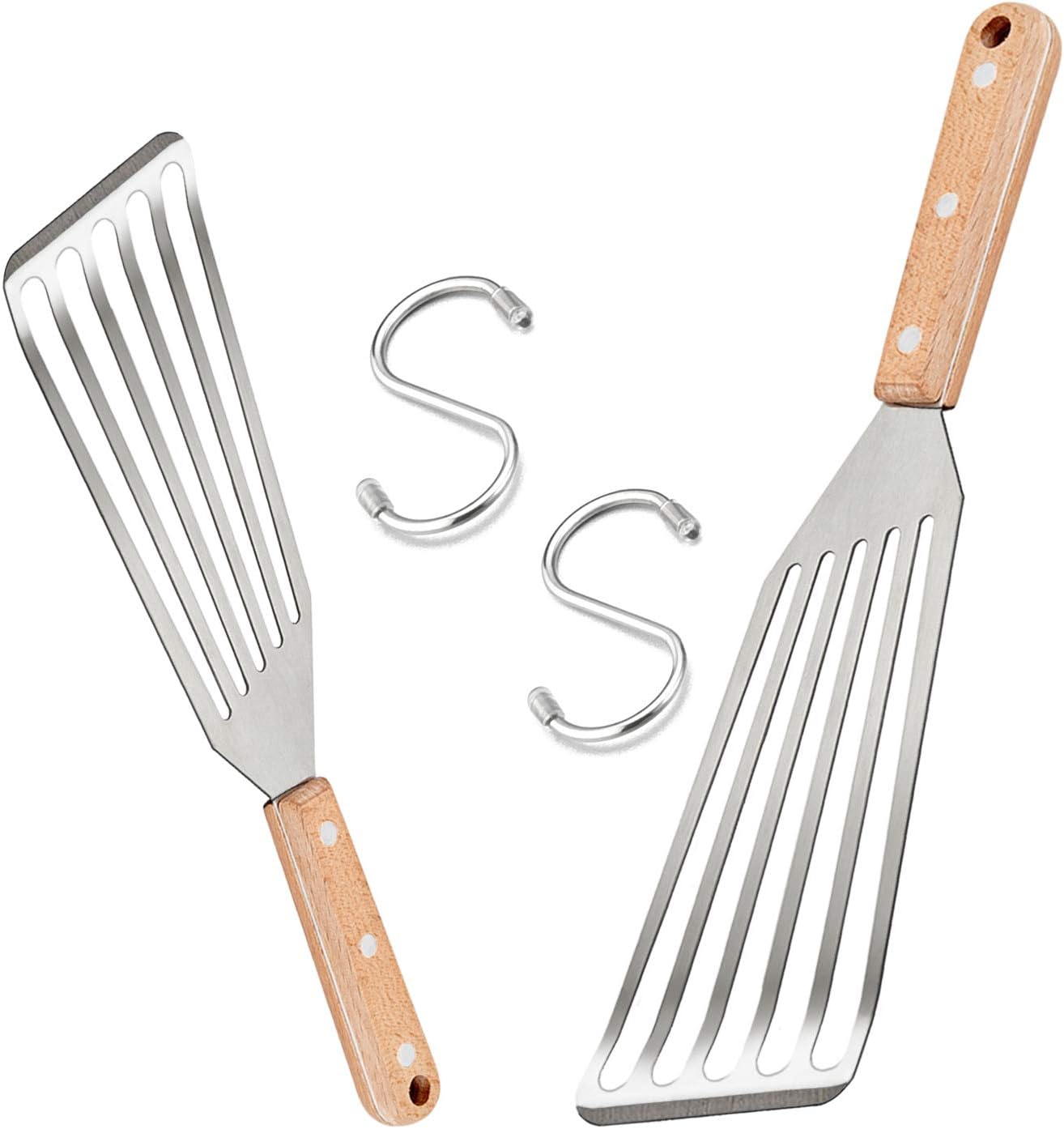 Fish Spatula Set of 2, HaSteeL Stainless Steel Slotted