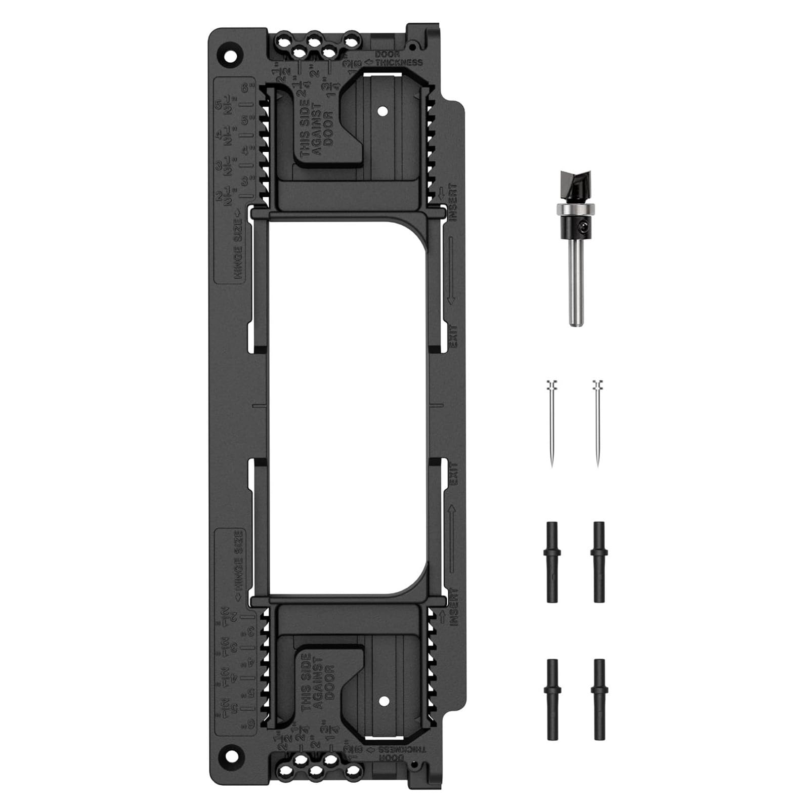 ABS Door Hinge Jig Kit for 8 Hinge Sizes and 5 Door Thicknesses, with 2 Detachable Sliding Mechanism and Simple