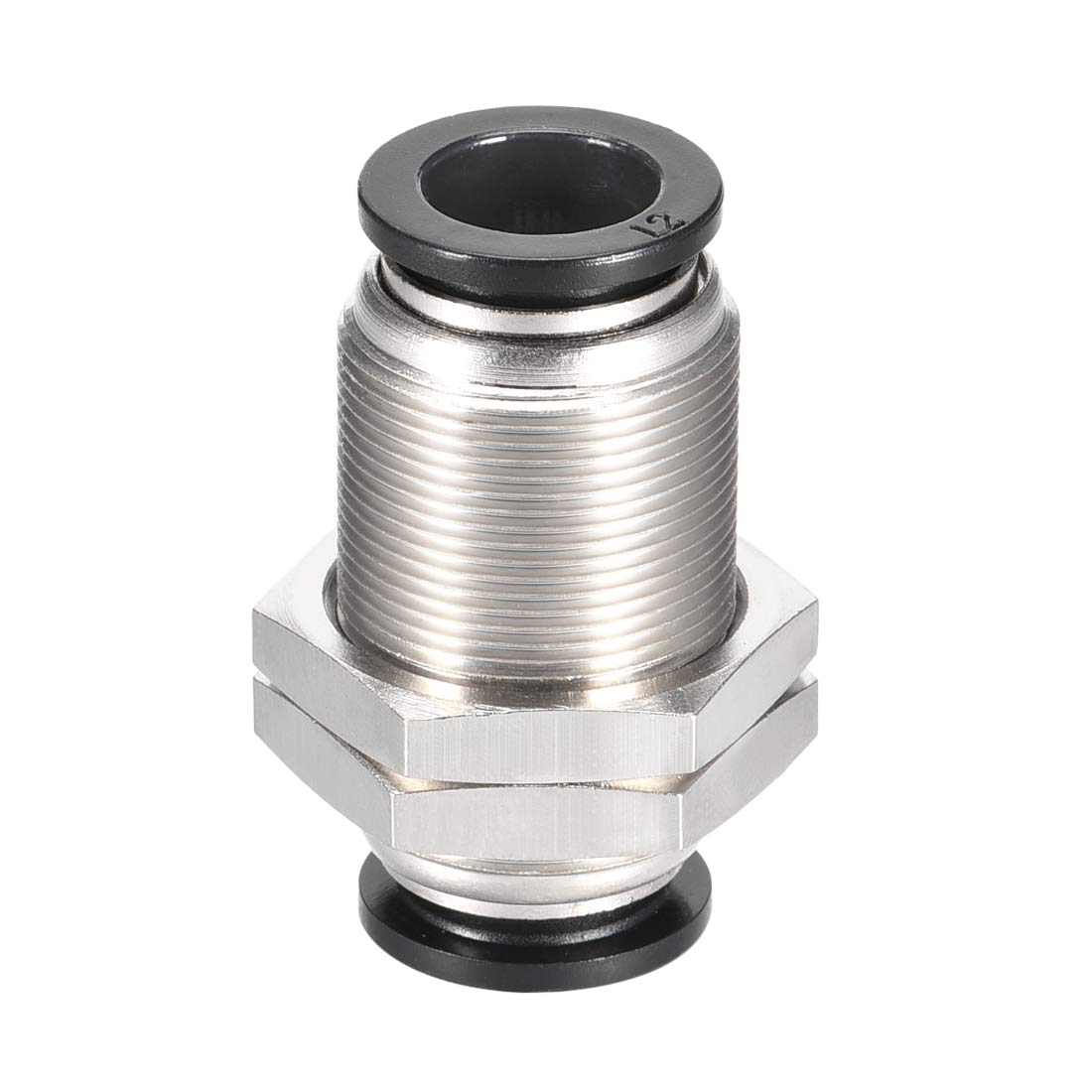 sourcing map Straight Pneumatic Push to Quick Connect Fittings Bulkhead Union 12mm Tube OD X 12mm Tube OD