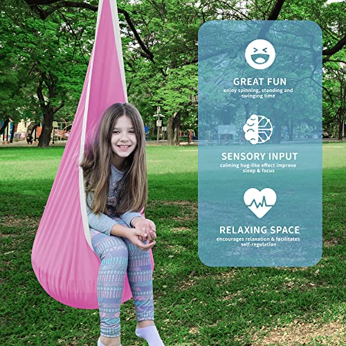 OUTREE Kids Hanging Swing Seat Hammock, Cotton Child Swing Chair for