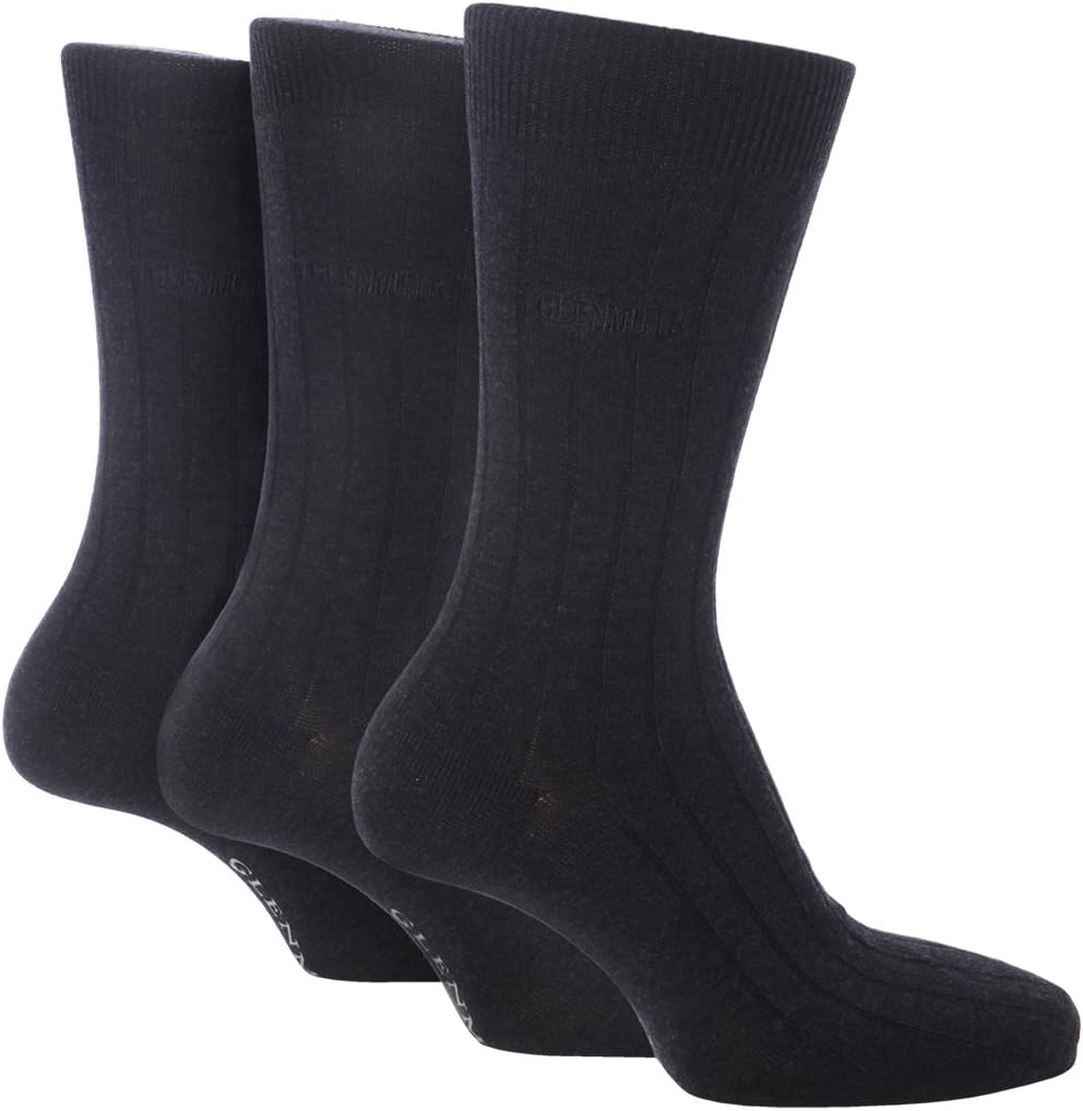 GlenmuirMens Classic Bamboo Socks - Soft, Breathable & Cooling, Colourful Plain Socks 3 Pair Multipack for Everyday Wear