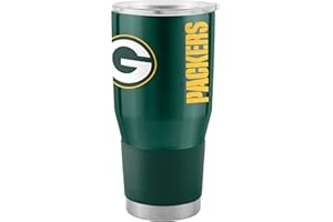 Team Fan Apparel NFL 30oz Gameday Stainless Steel Tumbler, Insulated For Hot & Cold, Slider Lid, Silicone Grip, Officially Licensed (Green Bay Packers - Hunter Green)