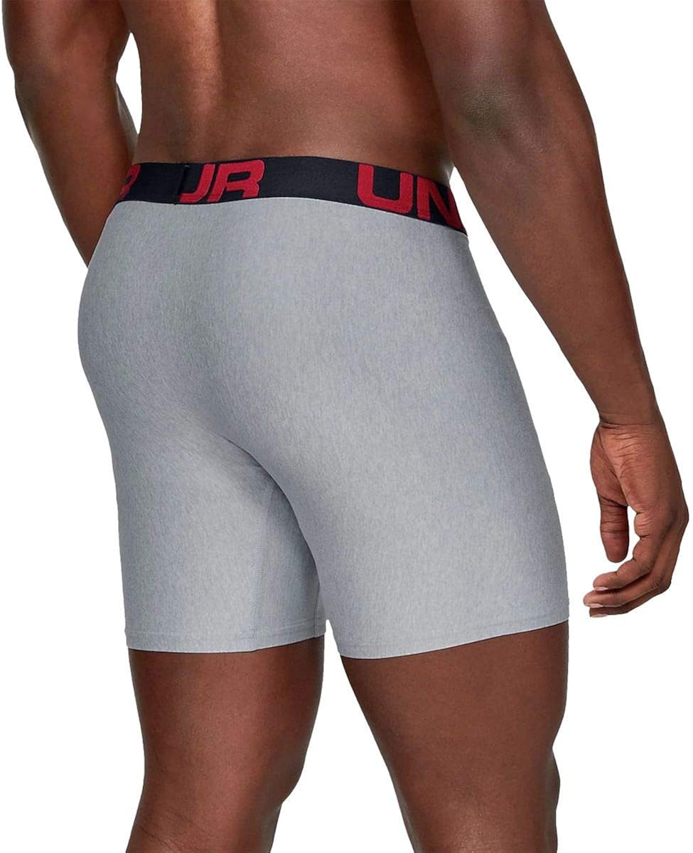 Under Armour Tech 6in Underwear - 2-Pack - Men's Mod Gray Heather/Jet Gray, XL: Clothing