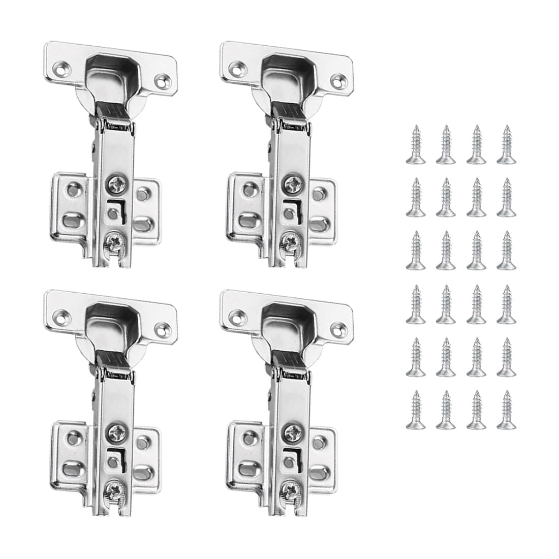 LAWALEISHE 4pcs Modern Cabinet Hinges, Unfinished, Plastic & Nylon, Door Mount, Kitchen, Bathroom, Bedroom & Dining Room