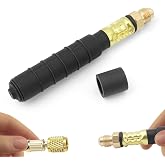 HVAC Drain Line Blow Out Tool, Drain Bladder for 3/4" to 1" Pipes | 1/4" Flare fits air hoses, NOT NPT; no A/C drain pan removal; expands to seal &amp; clear sludge clogs; use N2, CO2, or water