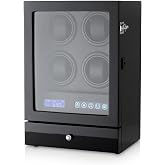 Automatic Watch Winder with LED Light, Storage Drawer and LCD Touchscreen Control