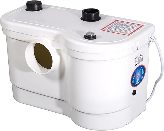 HOMCOM Bomba Triturador Sanitario 800W Eliminacion Aguas Residuales WC
