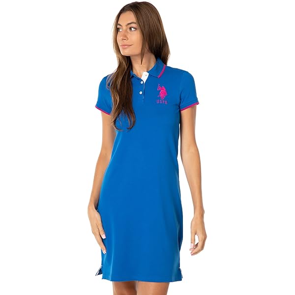 レディースウェア Sleeve Polo Dress U.S. POLO ASSN. (3008 Solid Polo Dress - Banded Cuffs