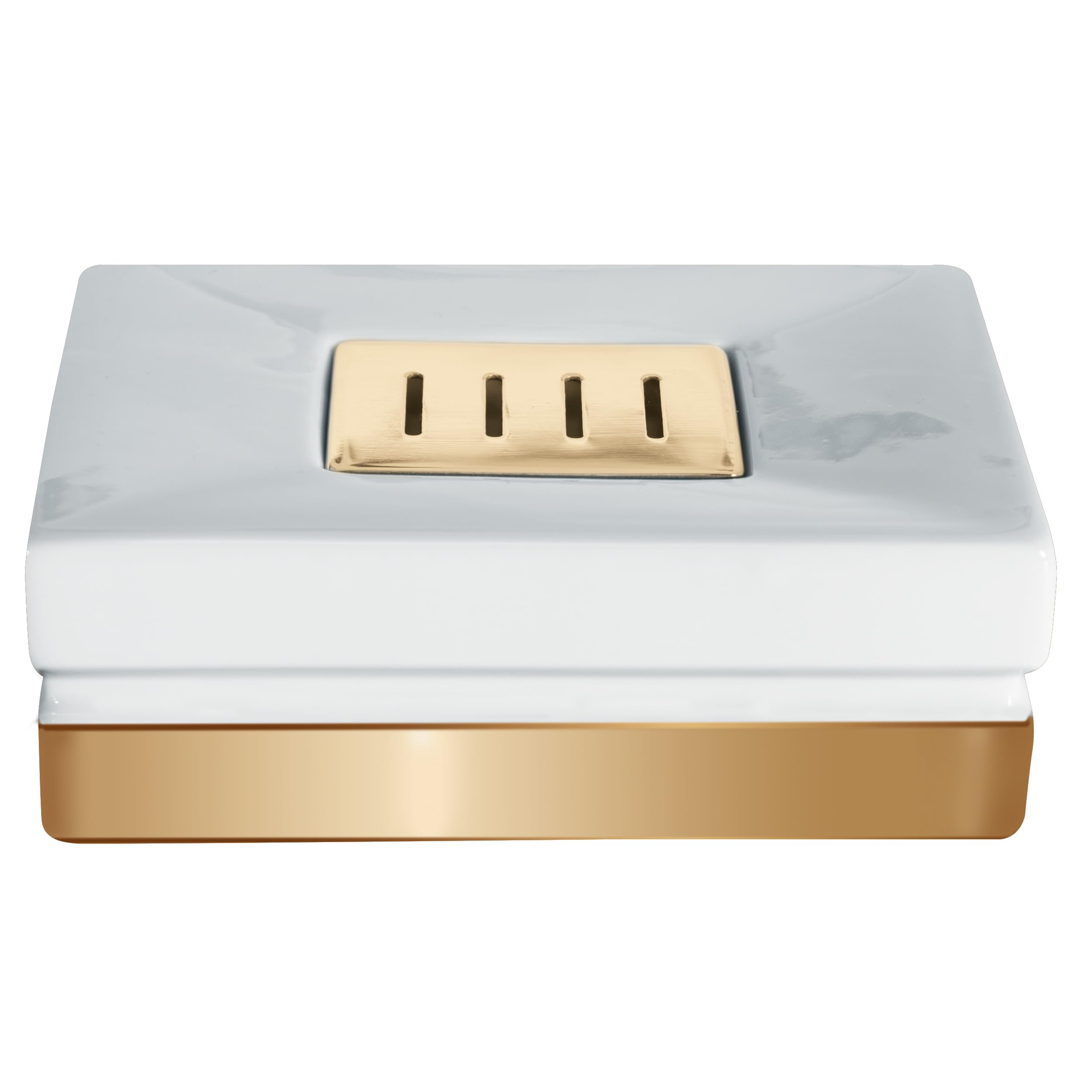 Spirella Porcelain Roma Soap Dish, White/Gold