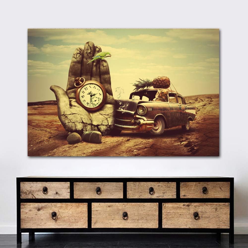 YaShengZhuangShi Toile Peinture Vintage Voiture Affiches Ferraris Classique  Voiture De Course Oeuvre Mur Art Image Impressions pour La Maison Salon  Décor 60x100 cm sans Cadre Cuisine & Maison Accessoires de décoration