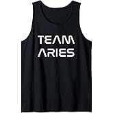 Cool White Font: Team Aries Zodiac Astrological Sign Tank Top