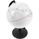 Operitacx Diy Blank Globe 8.66 Inch Unfinished Paintable Globe Ornament with Stand for Educational Geography Learning and Creative Desktop Decor for Kids and Adults