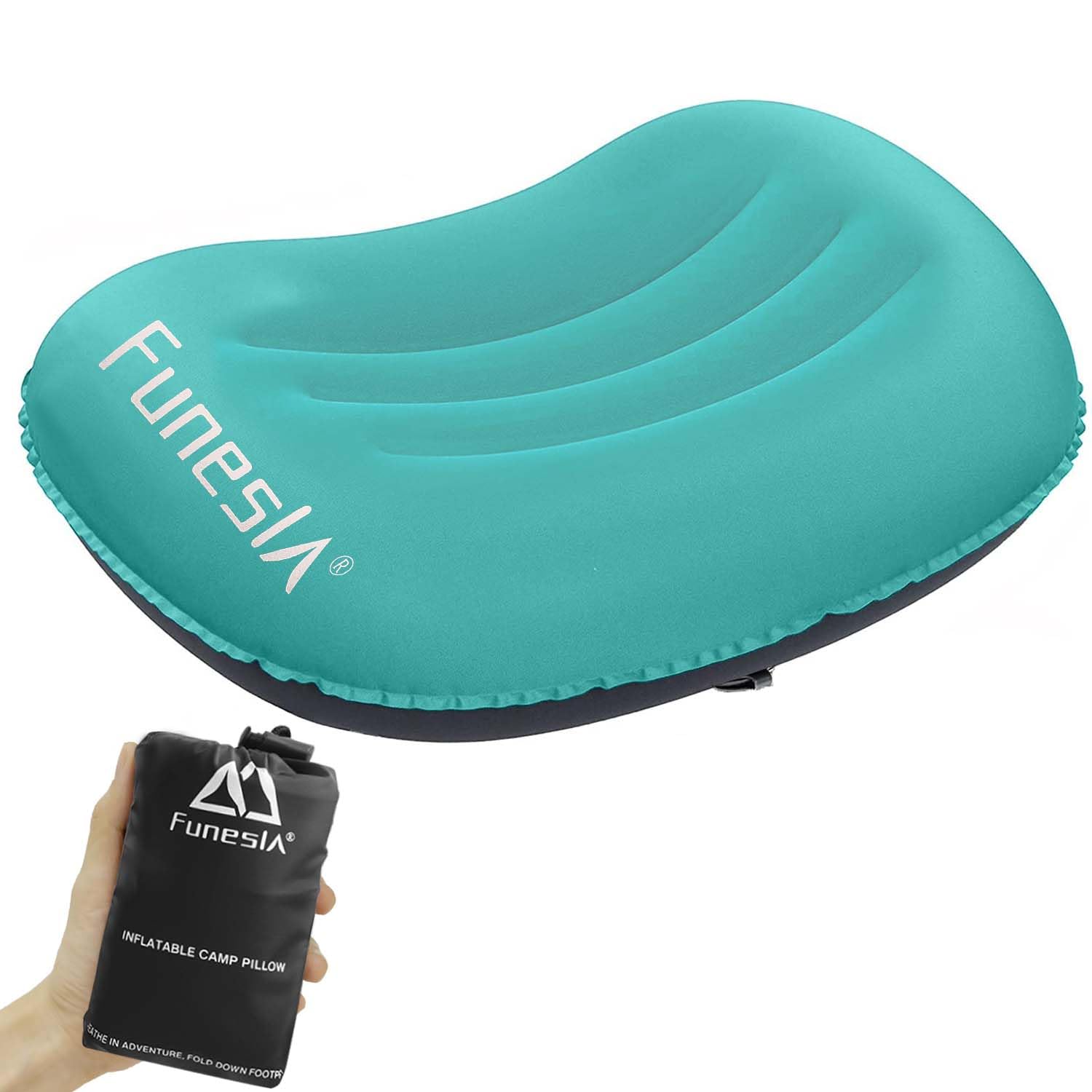 Funesla Camping Pillow Inflatable, Ultralight, Compressible, Lightweight Inflatable Pillows for Camping, Small InflatableTravel Camping Pillow for Neck & Lumbar, Backpacking, Hiking-Blue