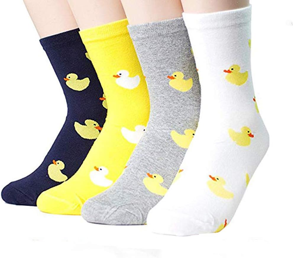 Womens Casual Socks - Cute Crazy Lovely Animal Cats Dogs Pattern Good for Gift One Size Fits All (Duck)
