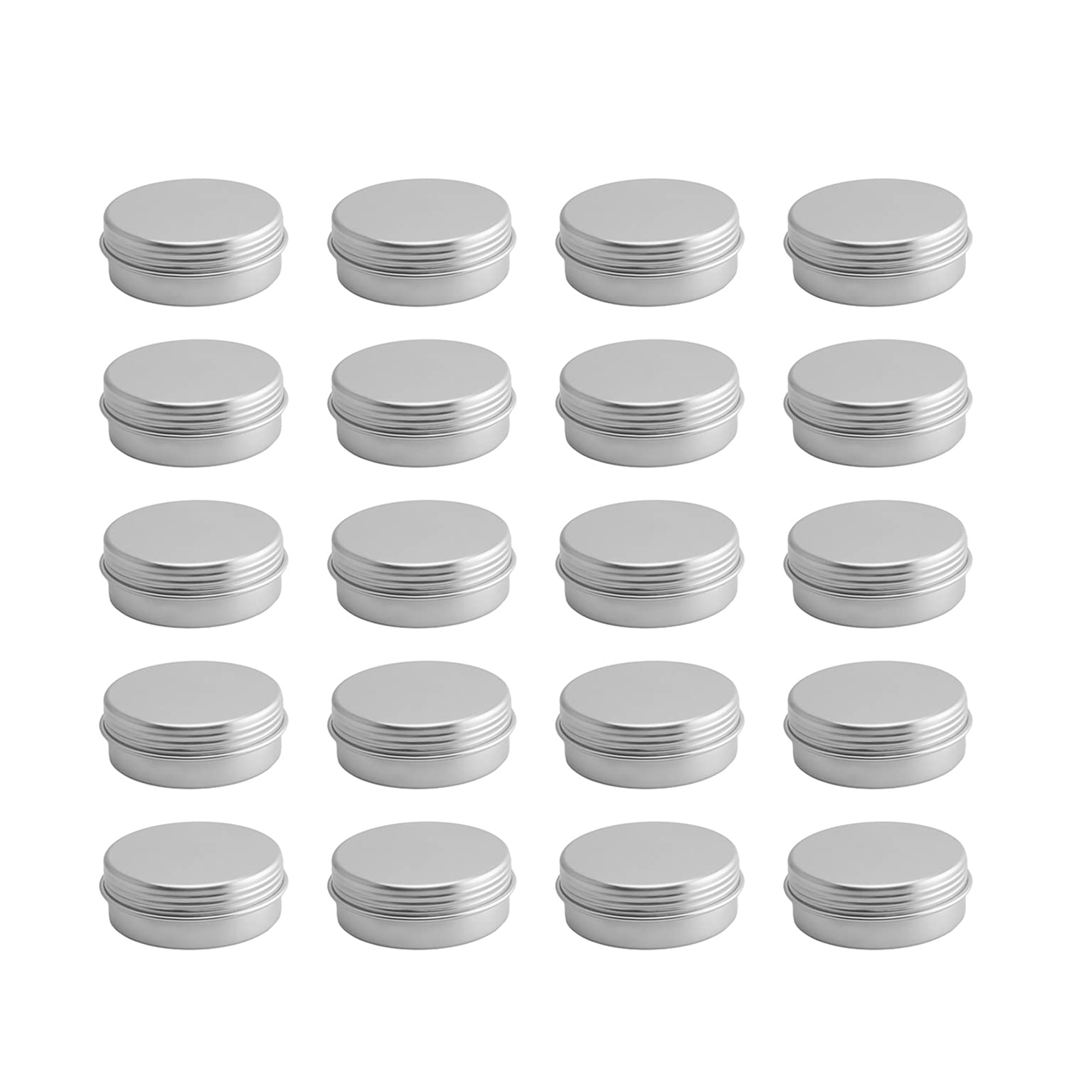 Othmro 24pcs Aluminium Tin Jars, 1.7oz Small Containers Tins with Screw Lids, Empty Can Travel Tins for Candles, Cosmetic, Soap Silver (50ml/1.7oz)