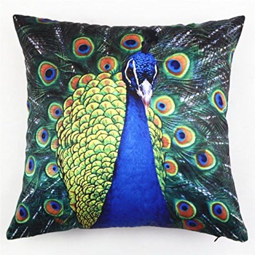 Lydealife （TM）18 X 18 Inch Decorative Throw Pillow Cover Cushion Case, Novel design Colorful Peacock Series LD091
