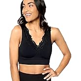Breezies Seamless Contour Bra with Wirefree Touch of Lace Design (US, Size Small, Black)