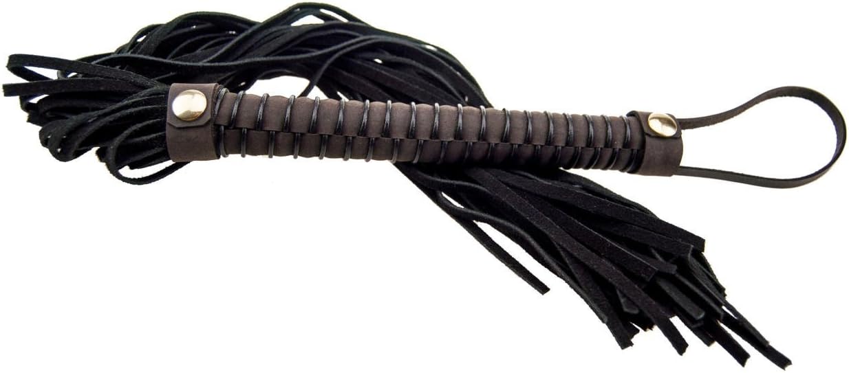 Bound by Loving Joy Nubuck Leather Flogger, Spanking Flogger, Bondage Gear, Brown and Black - Image 3
