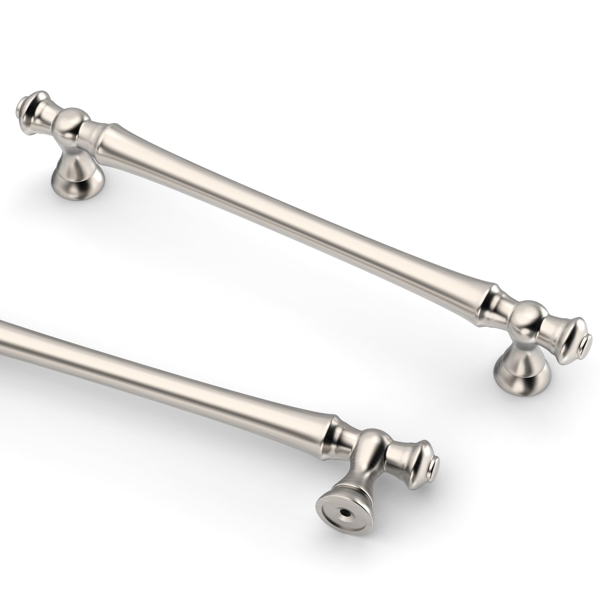 9BUILD 10 Pack 160mm Brushed Satin Nickel Kitchen Cabinet Handles - Drawer and Cupboard Door Handles - Zinc Alloy Wardrobe Handles UK0036
