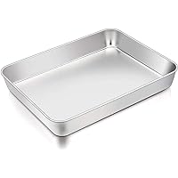 TeamFar Lasagna Pan, 12⅖’’ x 9¾’’ x 2’’, Stainless Steel Rectangular Cake Brownie Casserole Pan For Roasting Baking…