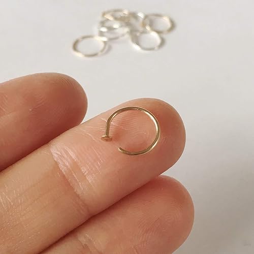 22g Nose 22 Gauge 7mm Nose Ring Gold Nose Rings For Women 14K Gold