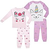 Girls' Snug Fit Cotton Long Sleeve Pajamas Set Size 2-8