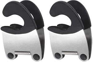 MAGICLULU 2pcs Stainless Steel Pot Clip Heat Resistant Utensil Holder Black Spoon Rest for Kitchen Anti-Scald Compact Design