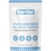 ZORVITA Freeze-dried Egg White Powder Unflavored Dried Egg White Powder, No Additives or Fillers, Gluten-Free, Non-GMO 8 Oz(227g)