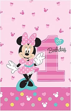 Amazon Com Amscan 1st Birthday Minnie Mouse Table Cover Party