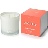 Apotheke Signature 3 Wick Scented Candles, Sea Salt Grapefruit - 26 Oz | Long-Lasting Non-Toxic Soy Wax Jar Candle with Essential Oils for Home - Luxury Gift for Women &amp; Men