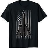 SR-71 Blackbird and American Flag T-Shirt